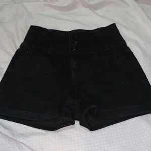 Black jean shorts